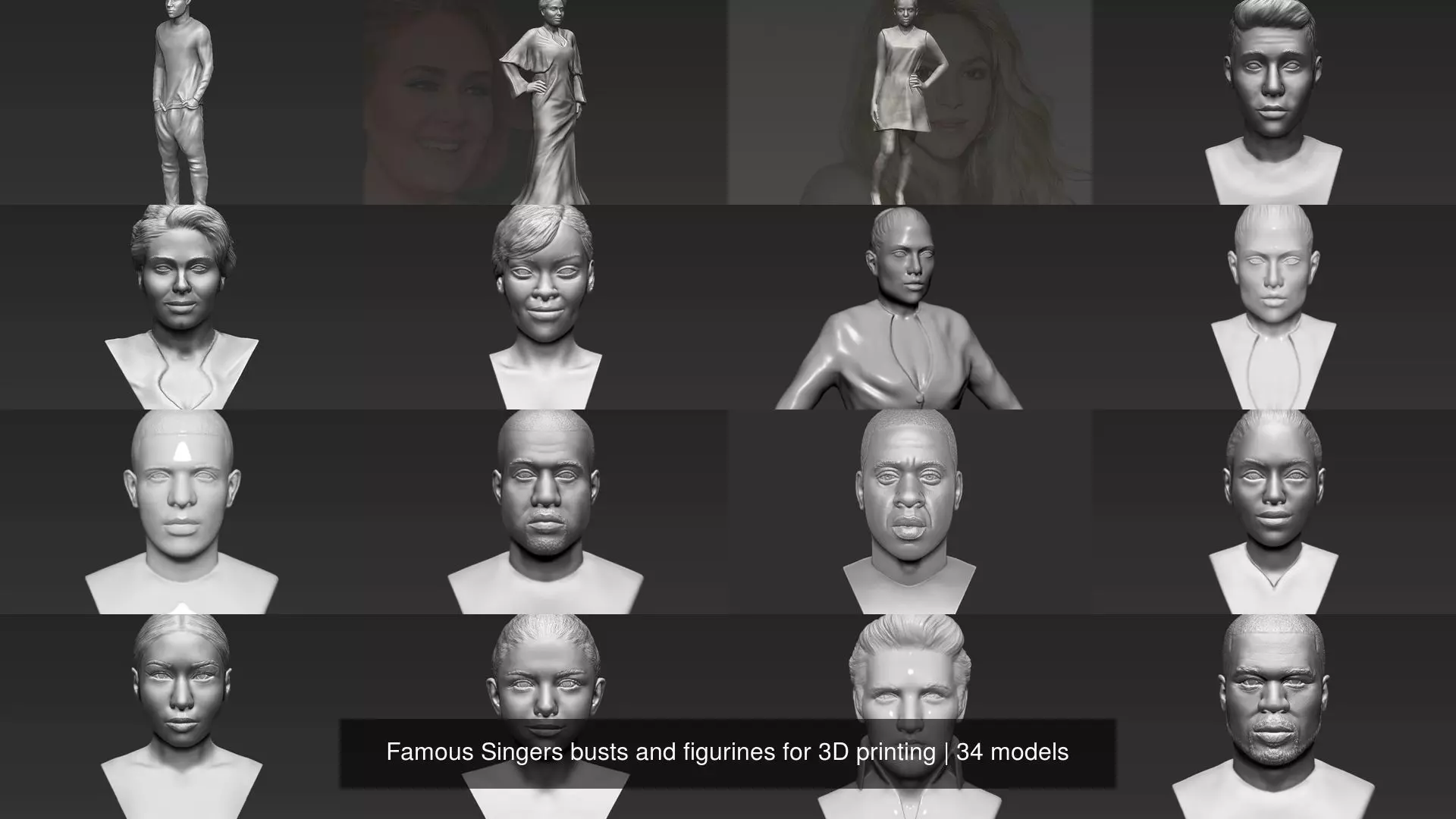 Famous Singers busts and figurines for 3D printing 3D Model Collection_1
