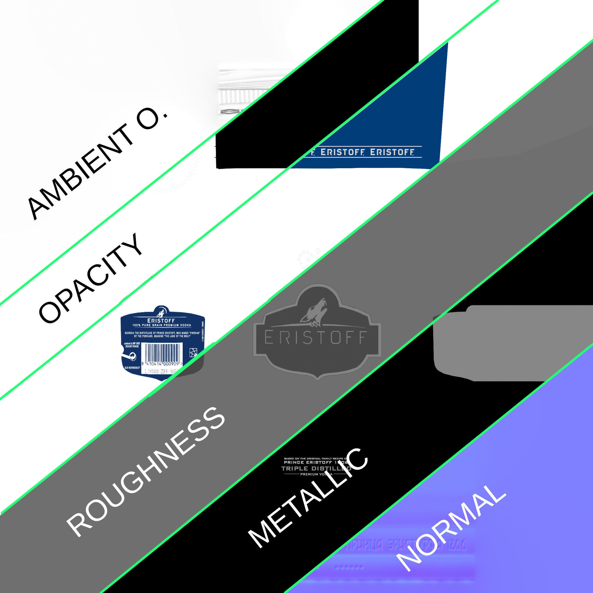 3D Eristoff Bottle Low-poly 3D model_5