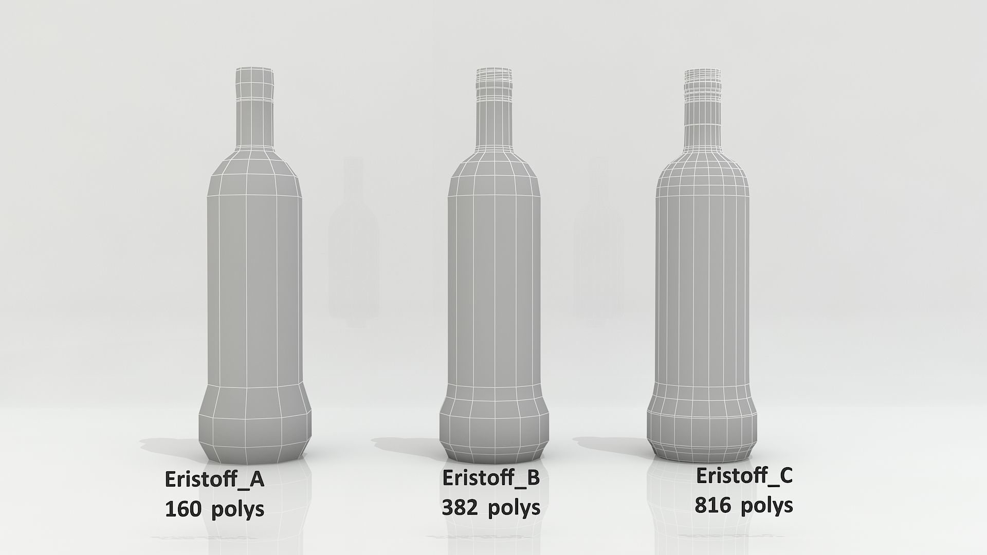 3D Eristoff Bottle Low-poly 3D model_4