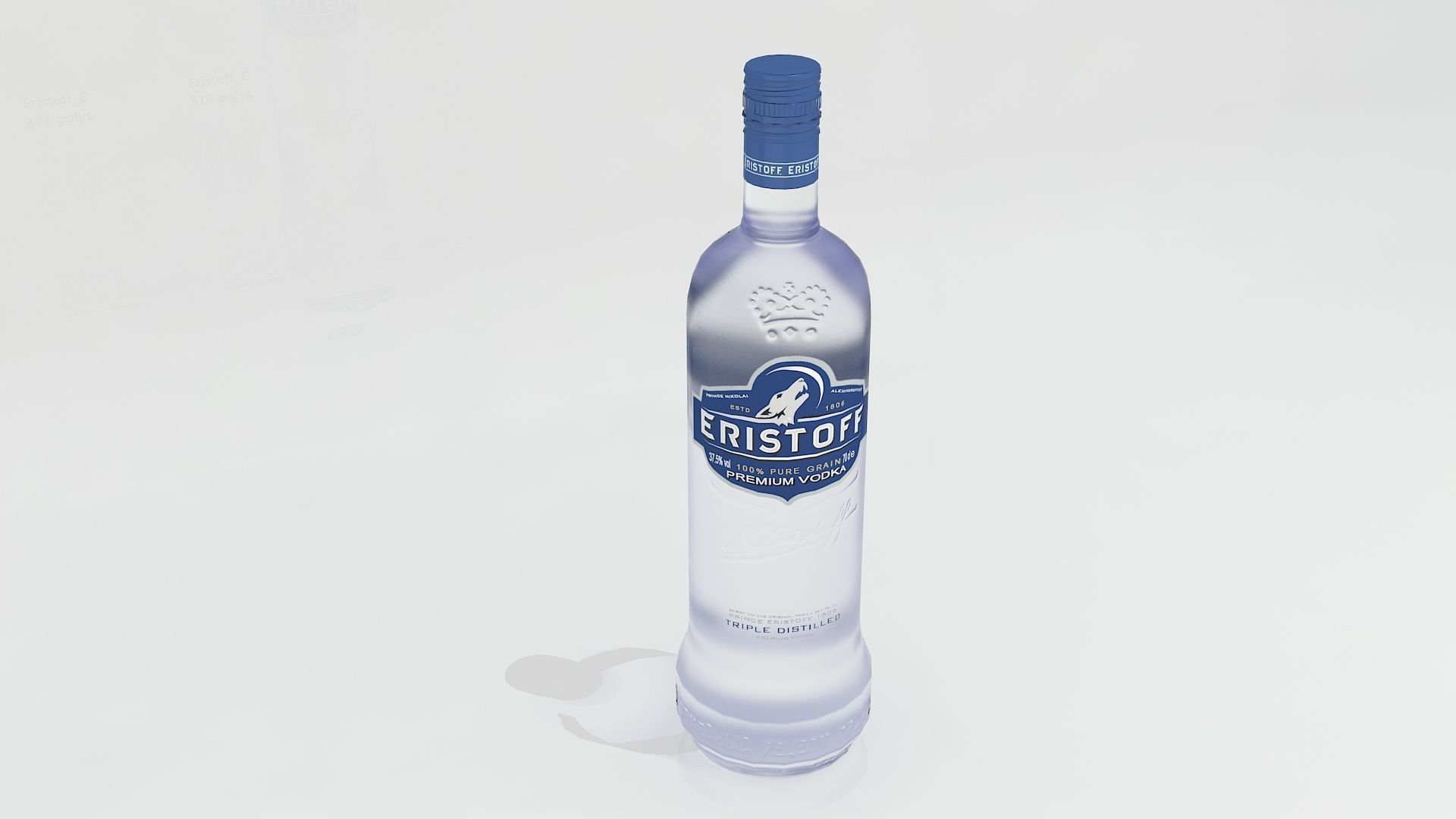 3D Eristoff Bottle Low-poly 3D model_2