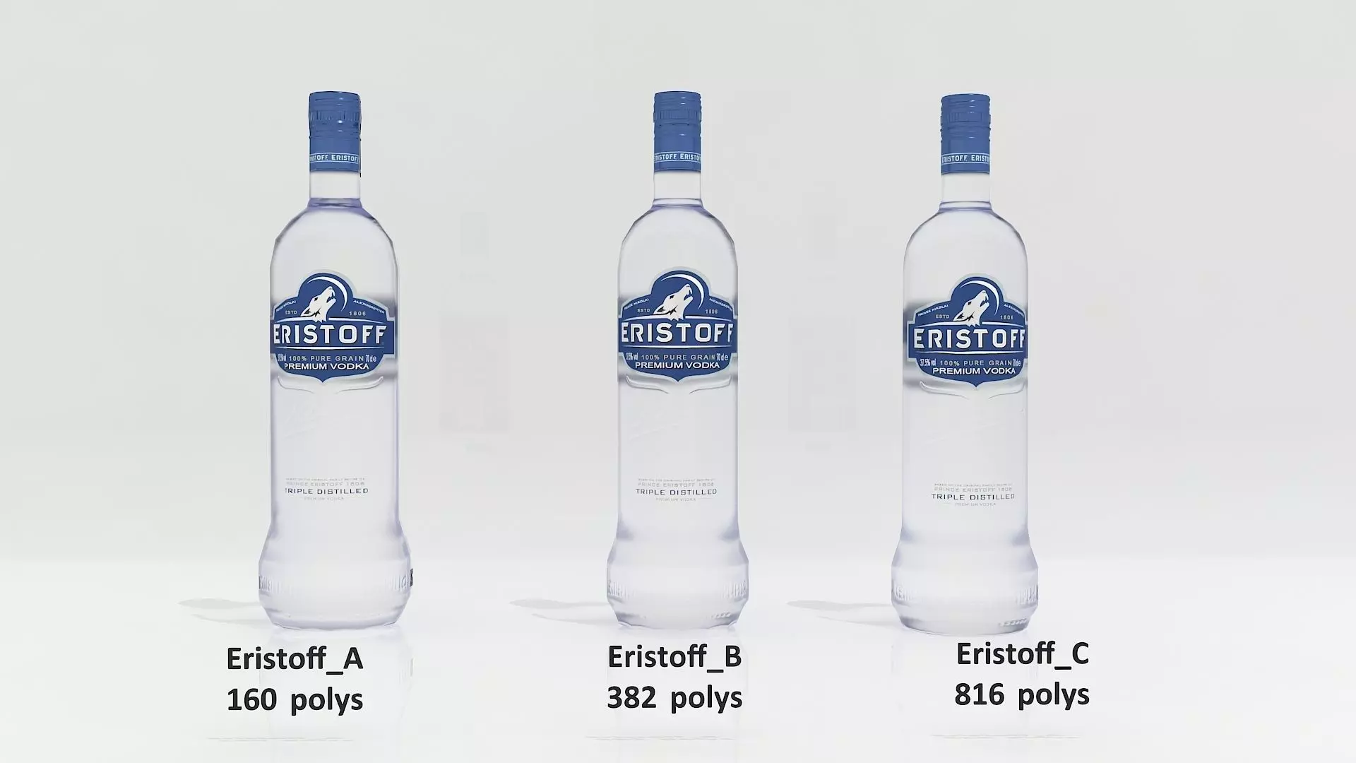 3D Eristoff Bottle Low-poly 3D model_0