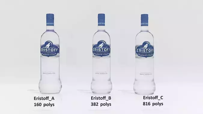 3D Eristoff Bottle Low-poly 3D model
