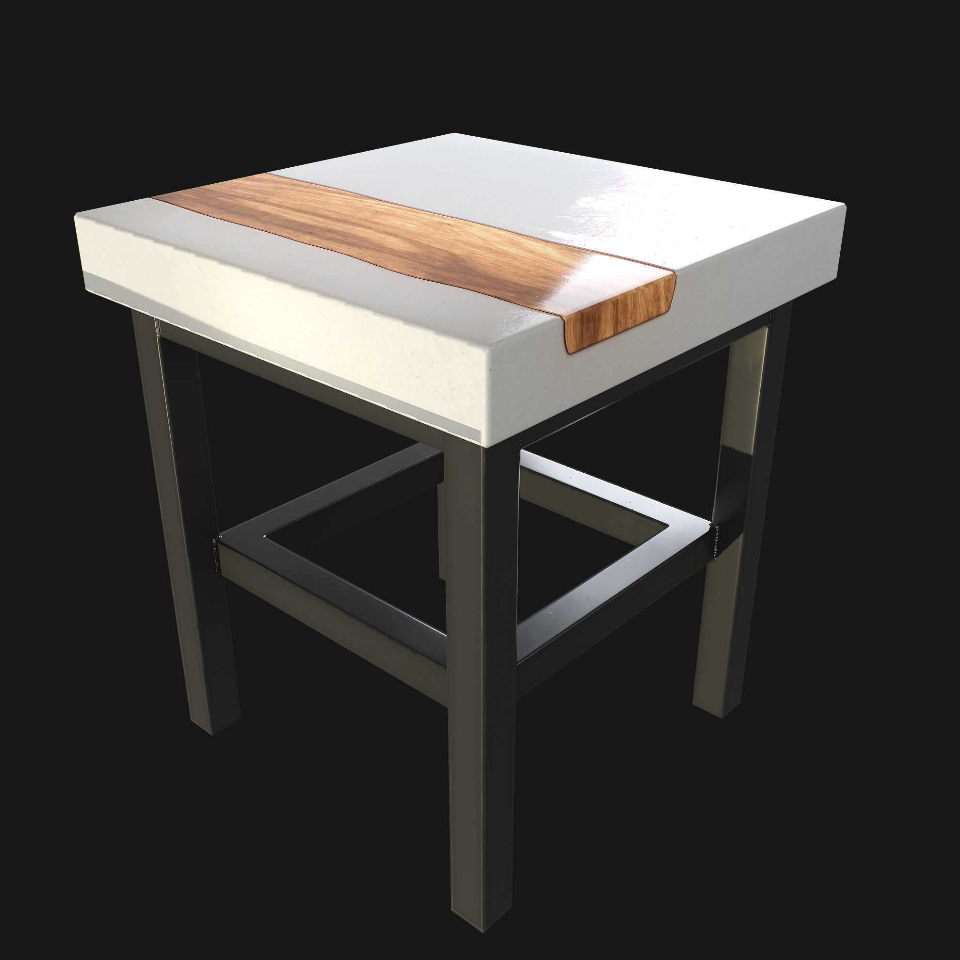 Modern Table Low-poly 3D model_2