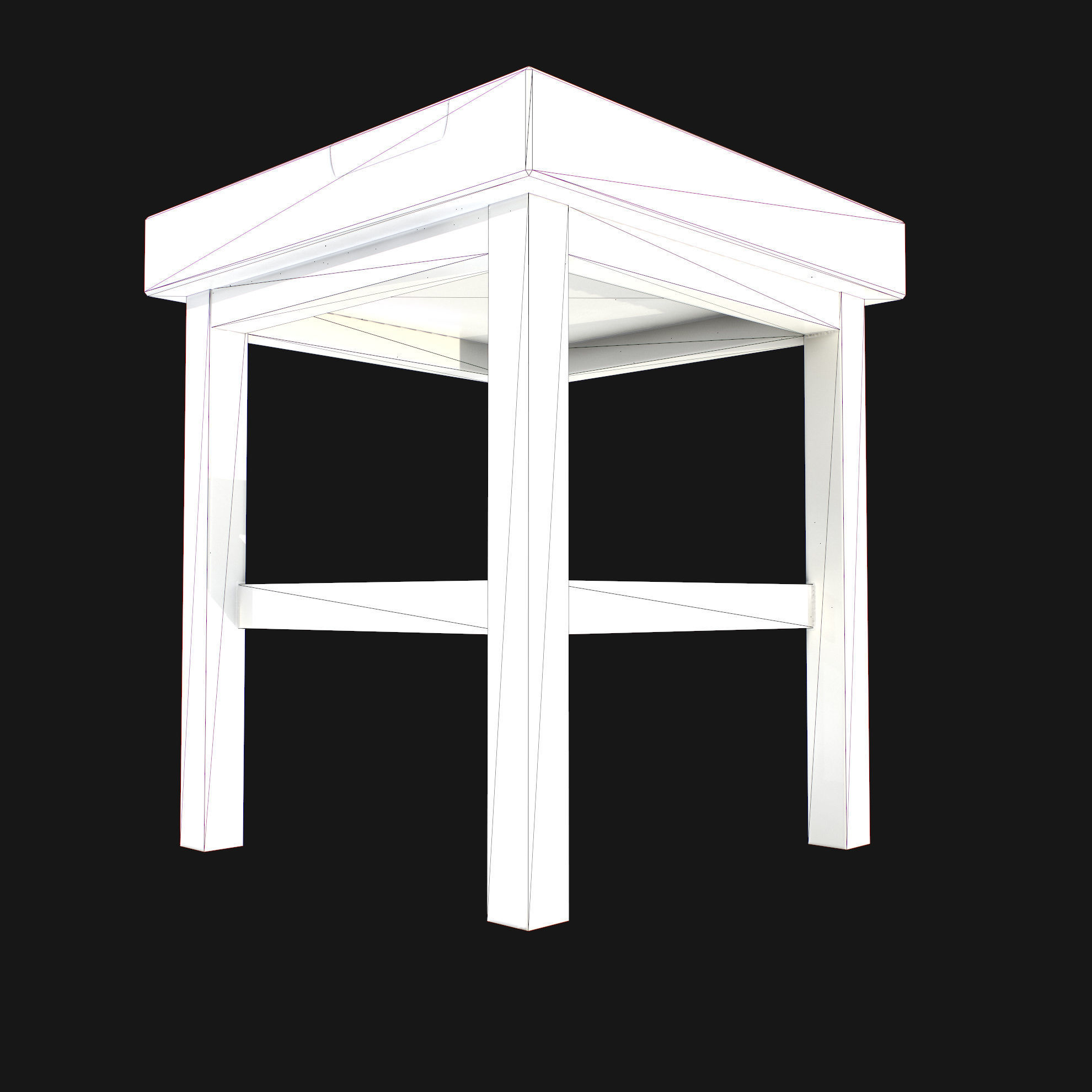 Modern Table Low-poly 3D model_13