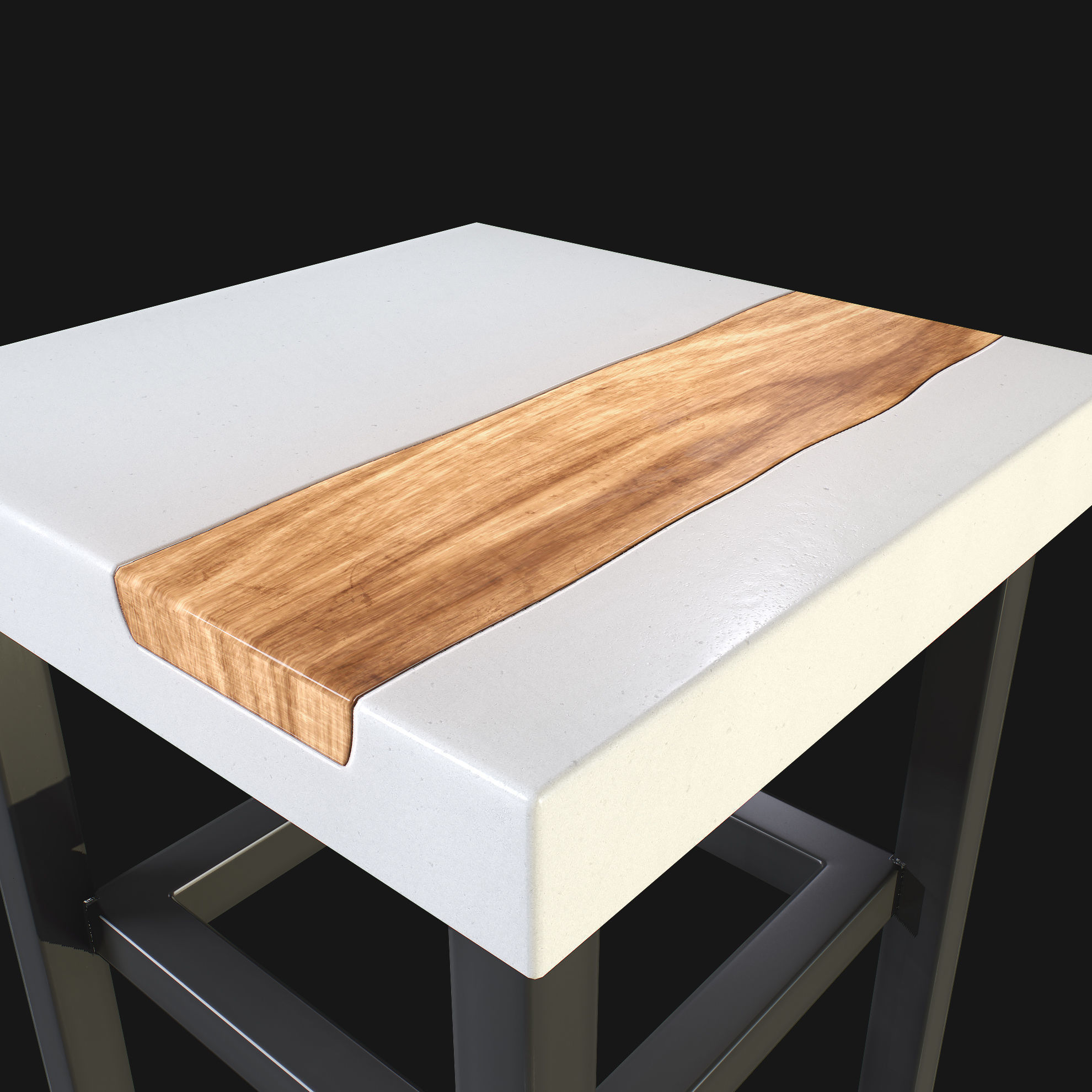 Modern Table Low-poly 3D model_9