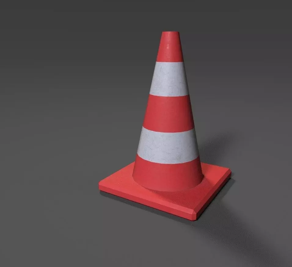 Traffic Cone Low-poly 3D model