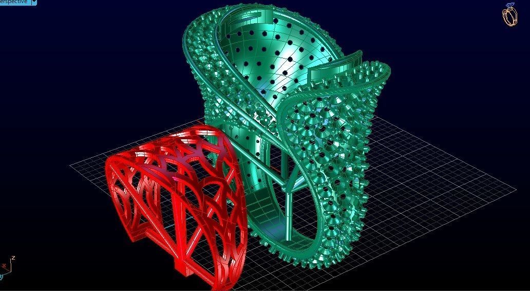 Ring and big gem 3D print model_1