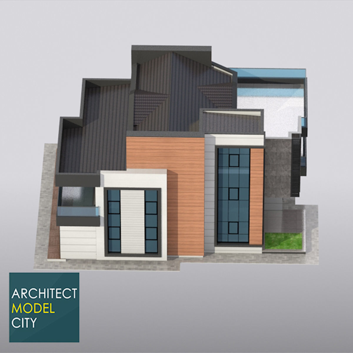 Architectural 3d Model Home Low-poly 3D model_4