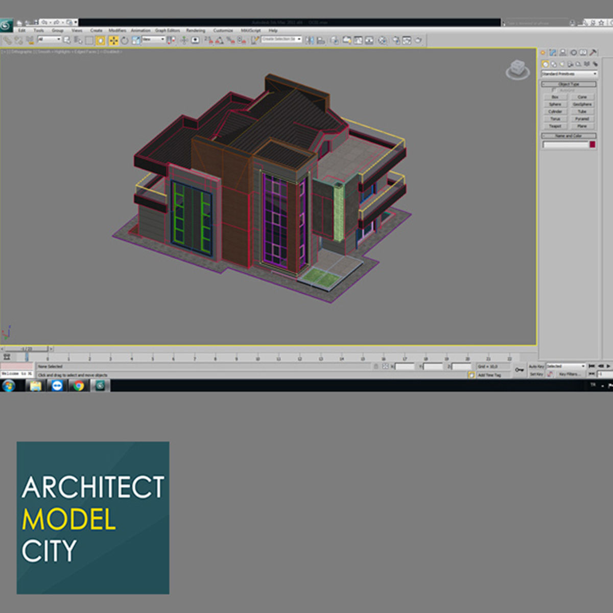 Architectural 3d Model Home Low-poly 3D model_2