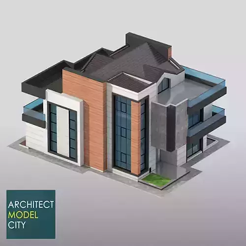 Architectural 3d Model Home Low-poly 3D model