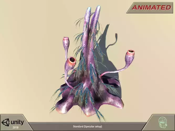 Alien flora - plant 07 Low-poly 3D model