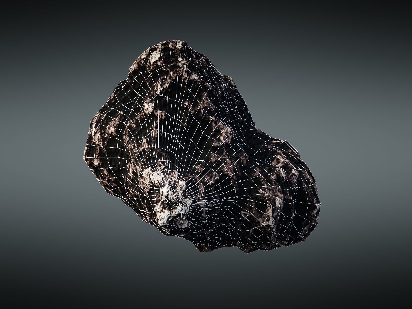 Asteroid meteorite Low-poly 3D model_24