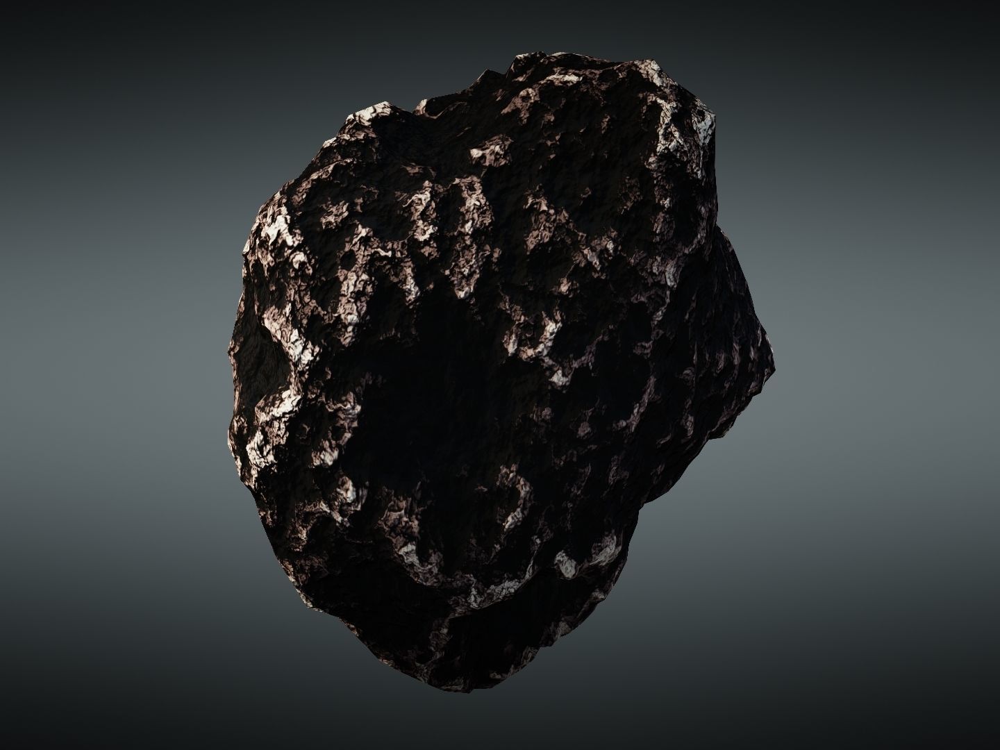 Asteroid meteorite Low-poly 3D model_11