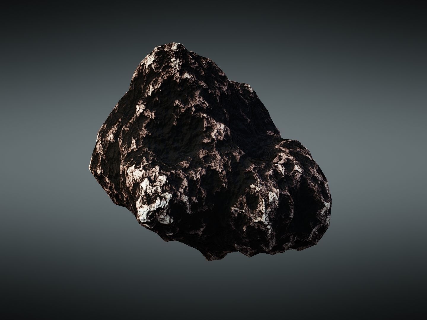 Asteroid meteorite Low-poly 3D model_2