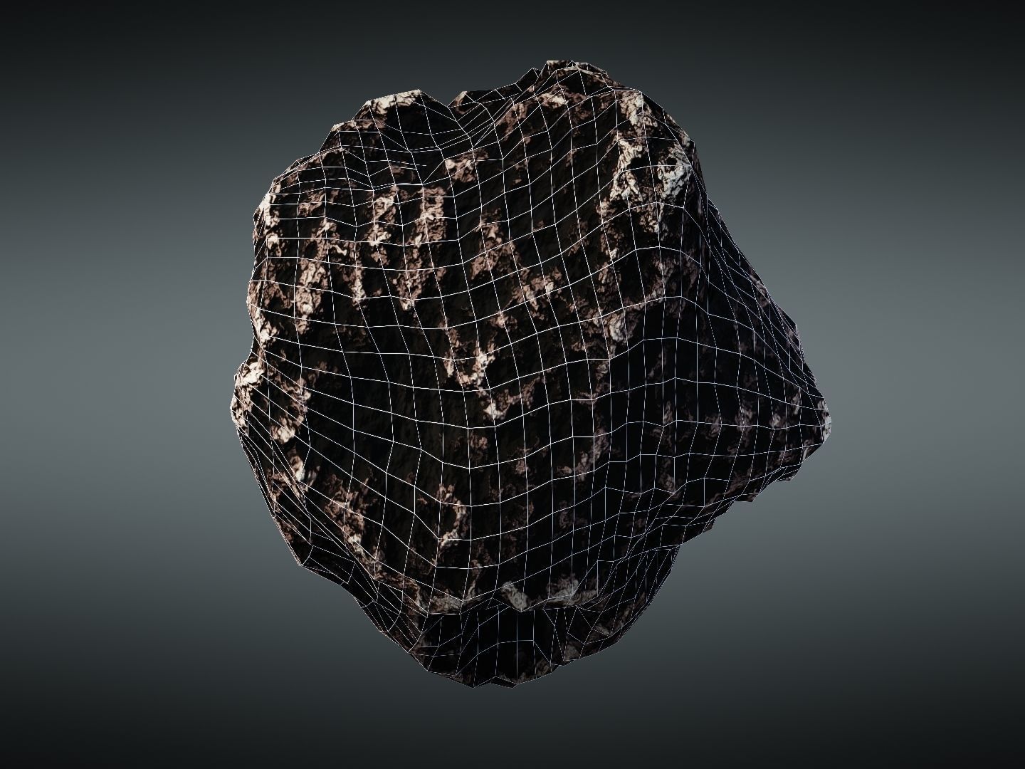 Asteroid meteorite Low-poly 3D model_30