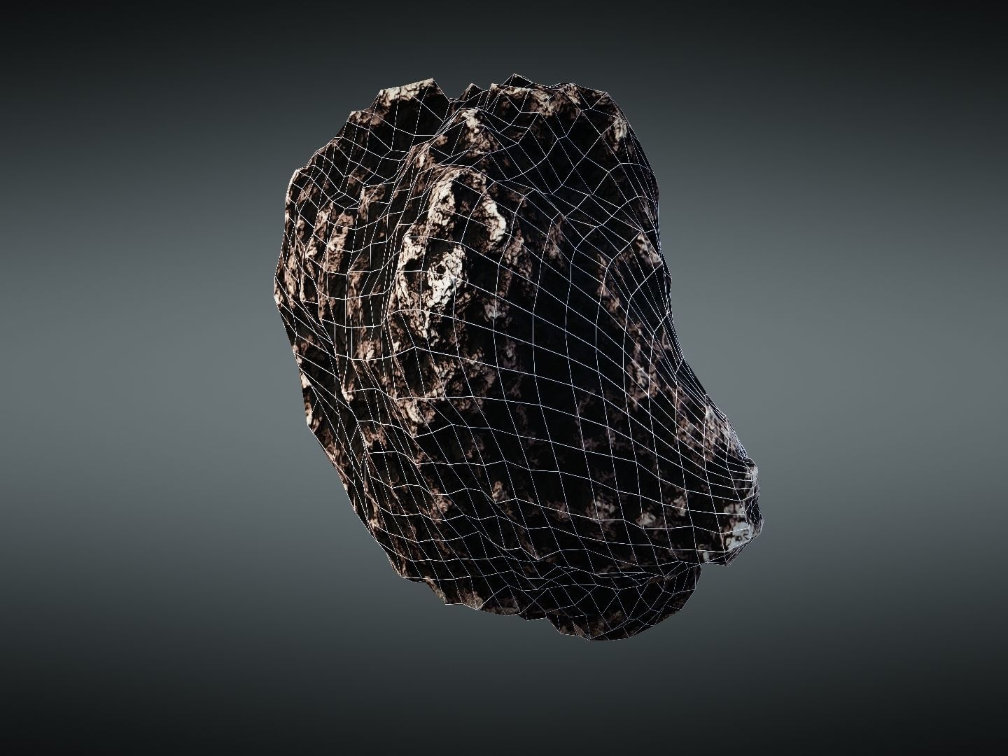Asteroid meteorite Low-poly 3D model_28