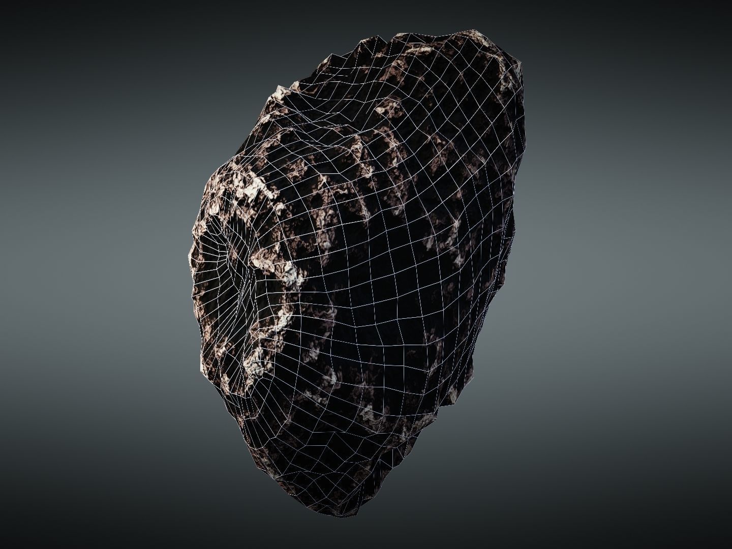 Asteroid meteorite Low-poly 3D model_32