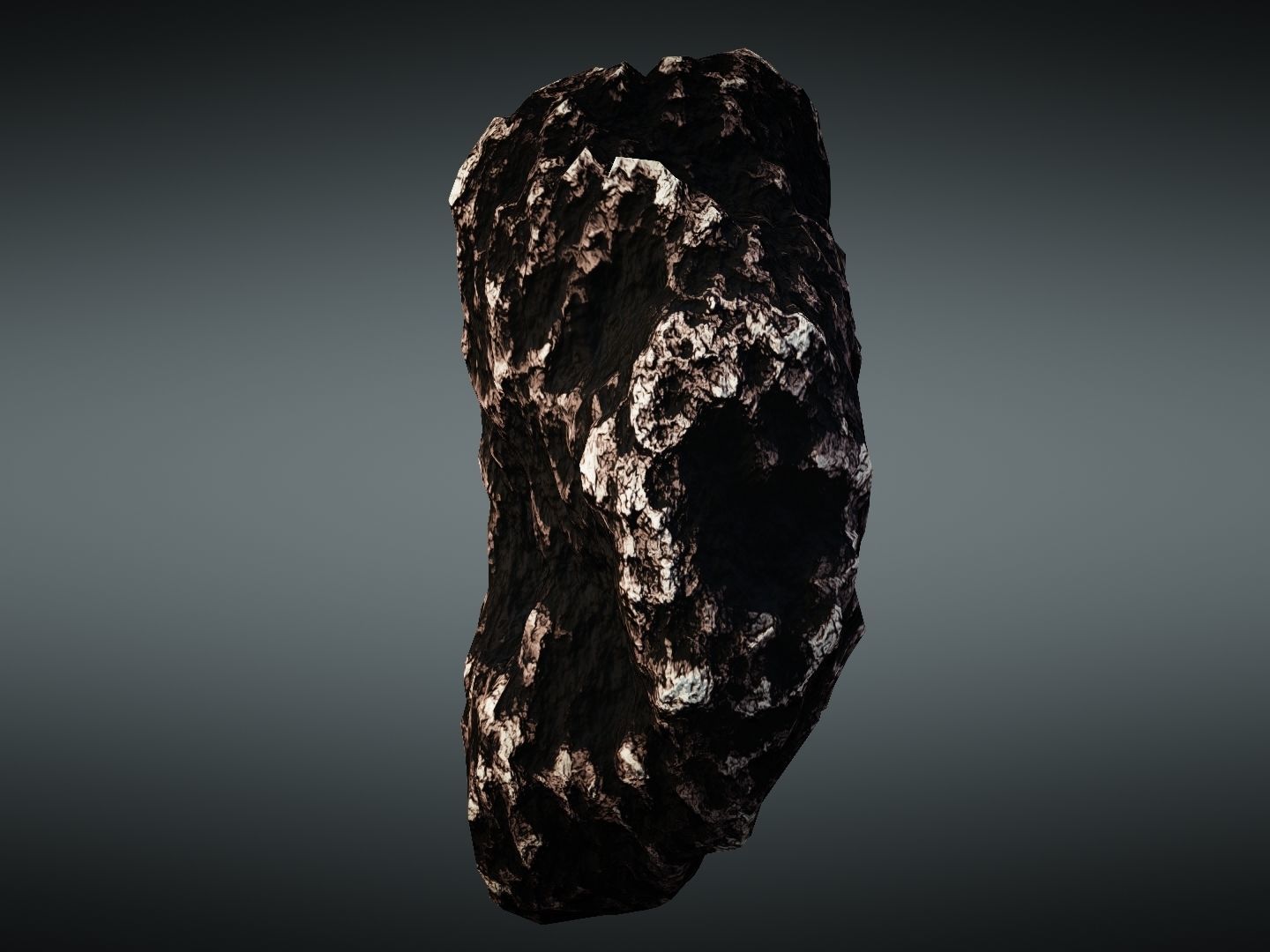 Asteroid meteorite Low-poly 3D model_14