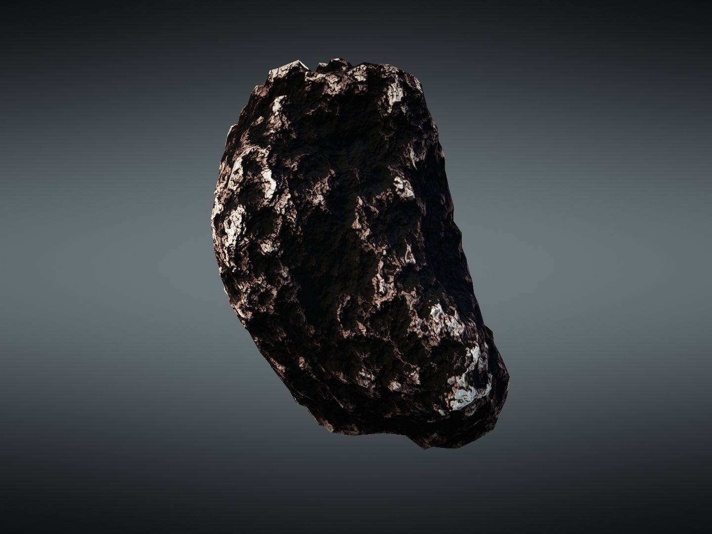 Asteroid meteorite Low-poly 3D model_7