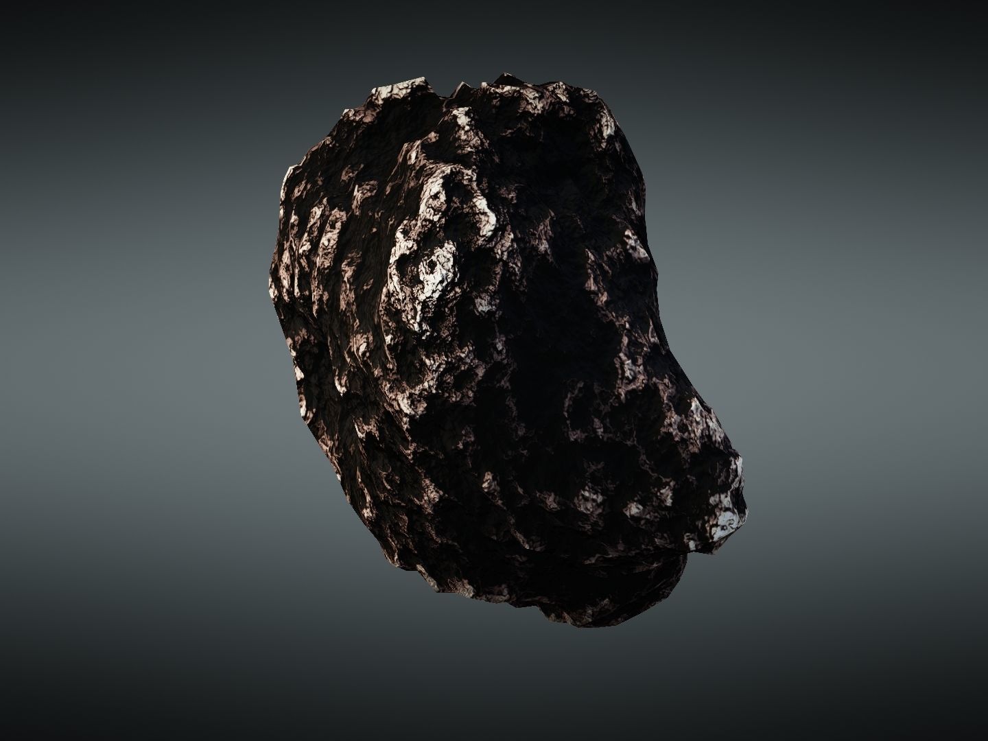 Asteroid meteorite Low-poly 3D model_8