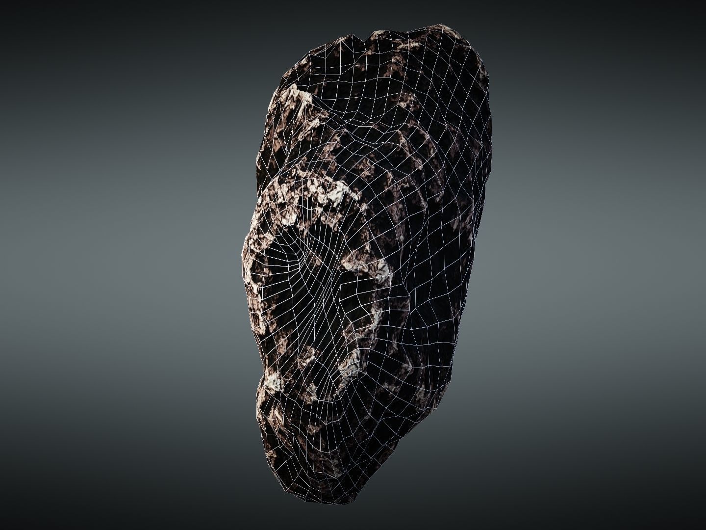 Asteroid meteorite Low-poly 3D model_33