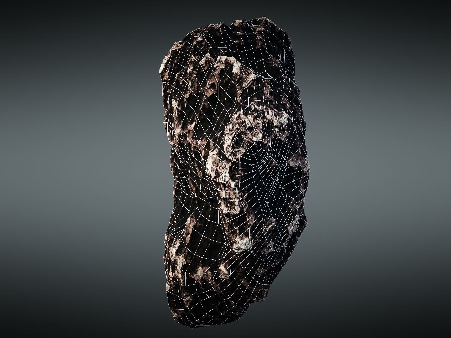 Asteroid meteorite Low-poly 3D model_34