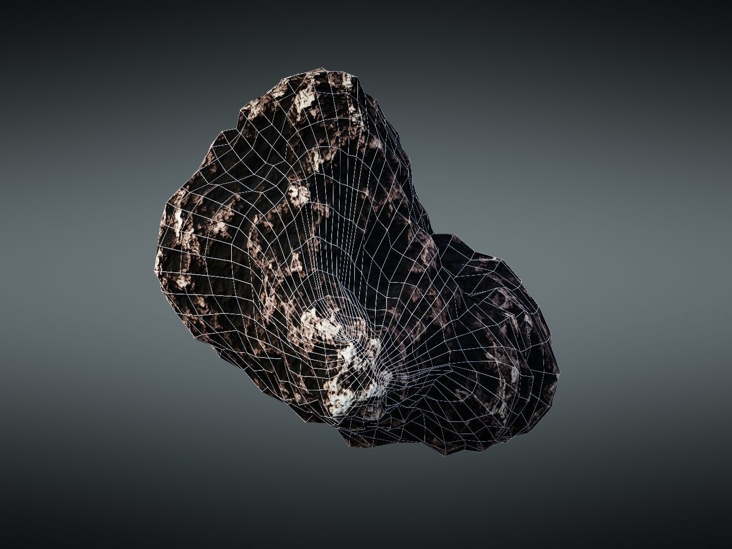 Asteroid meteorite Low-poly 3D model_25