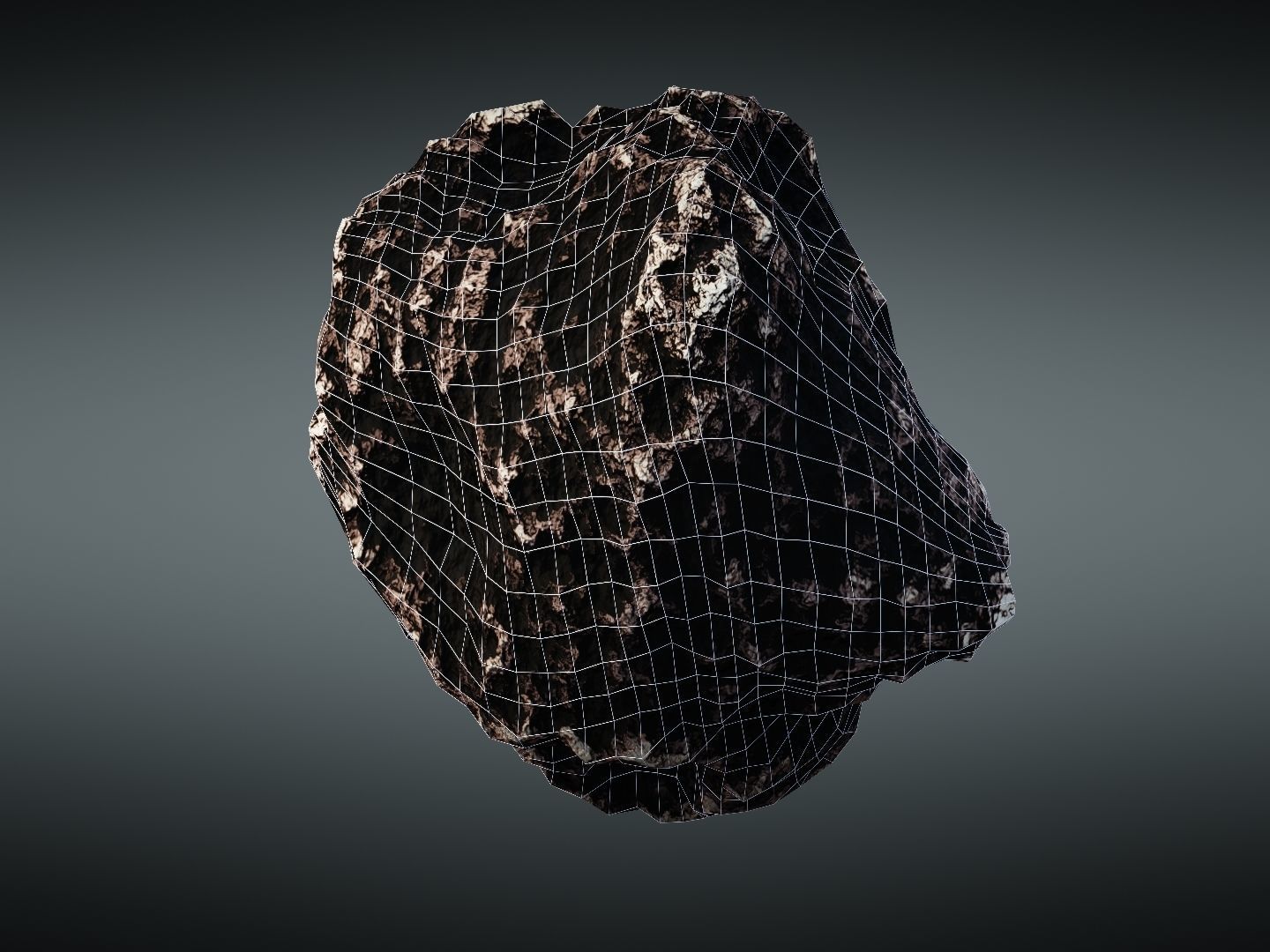 Asteroid meteorite Low-poly 3D model_29