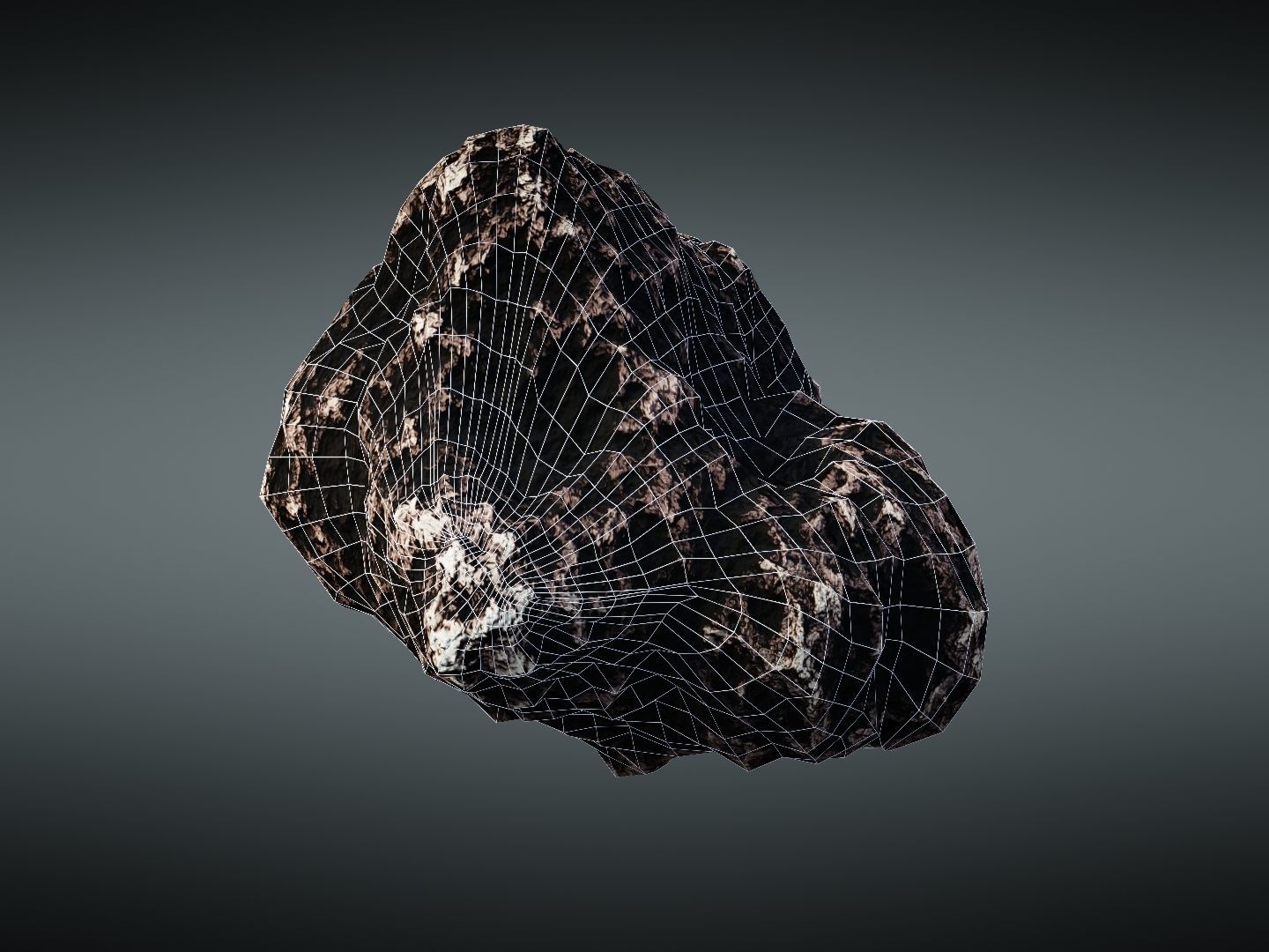 Asteroid meteorite Low-poly 3D model_23
