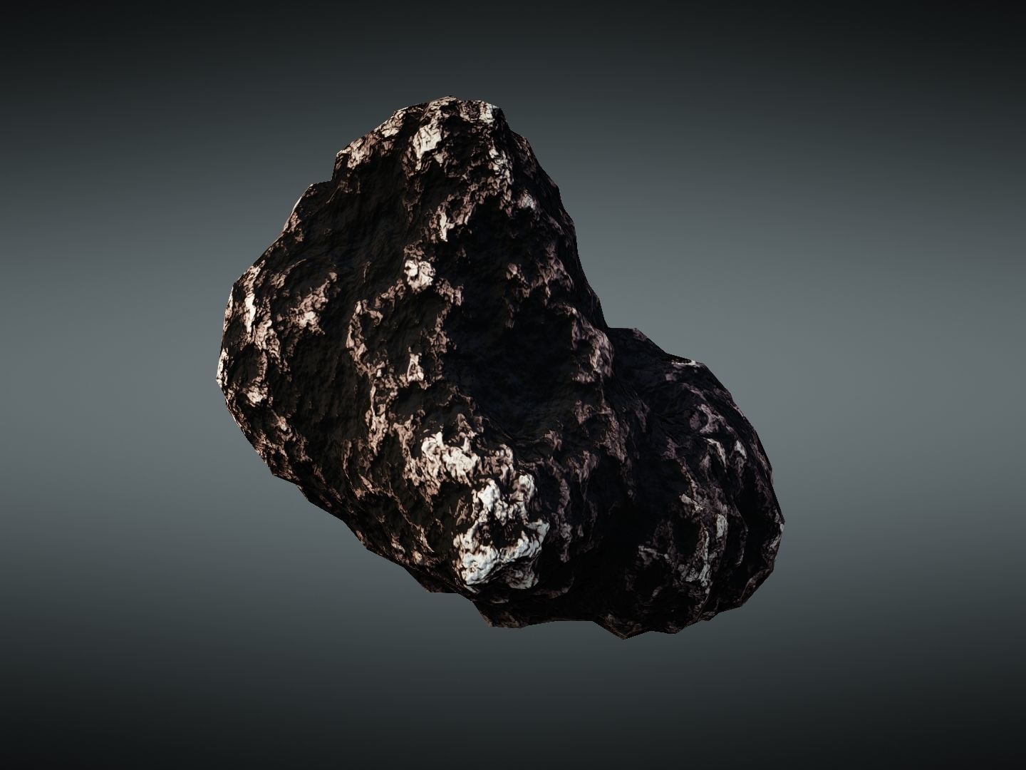 Asteroid meteorite Low-poly 3D model_5