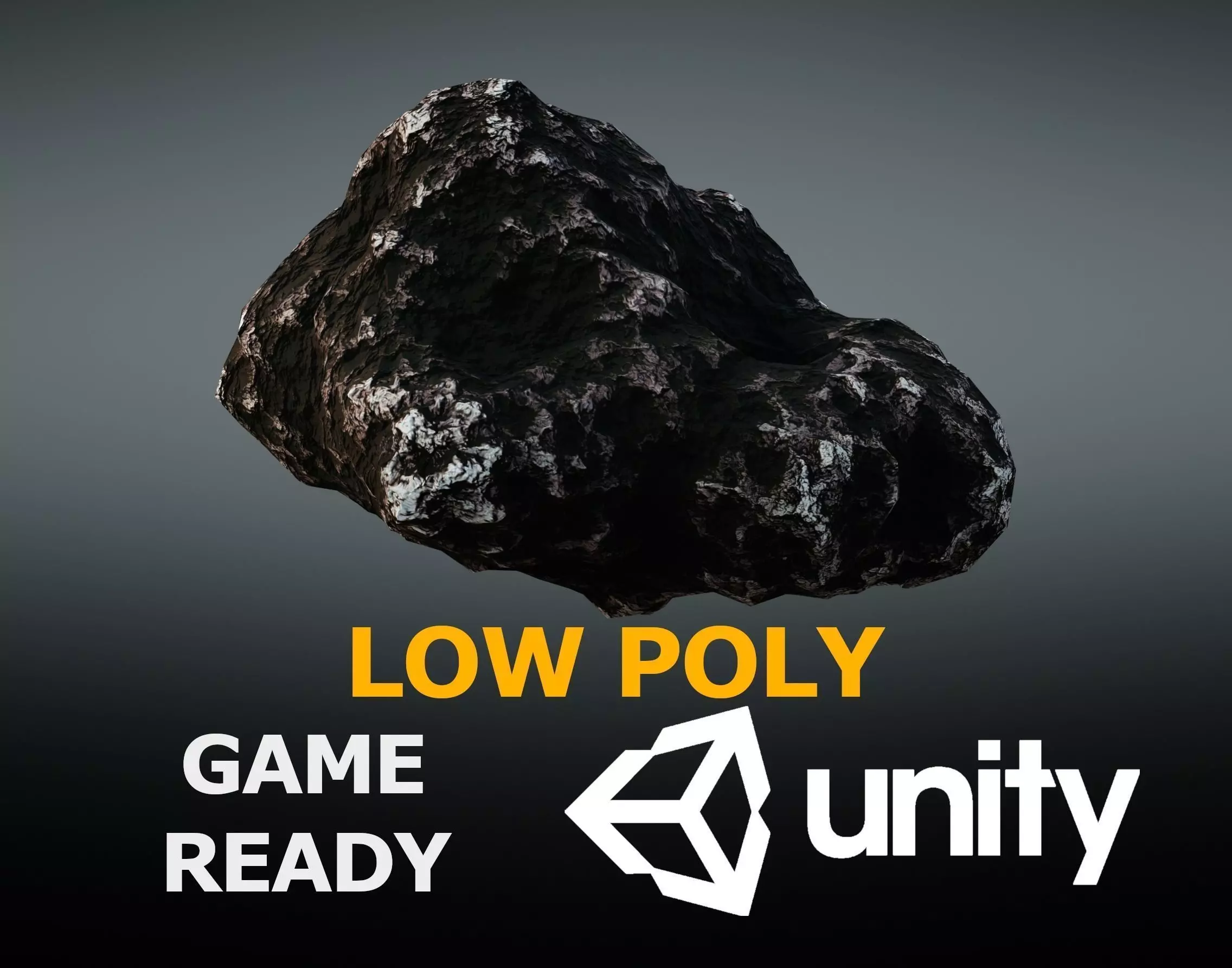 Asteroid meteorite Low-poly 3D model_0
