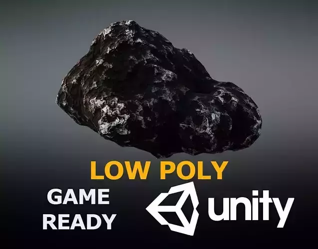 Asteroid meteorite Low-poly 3D model