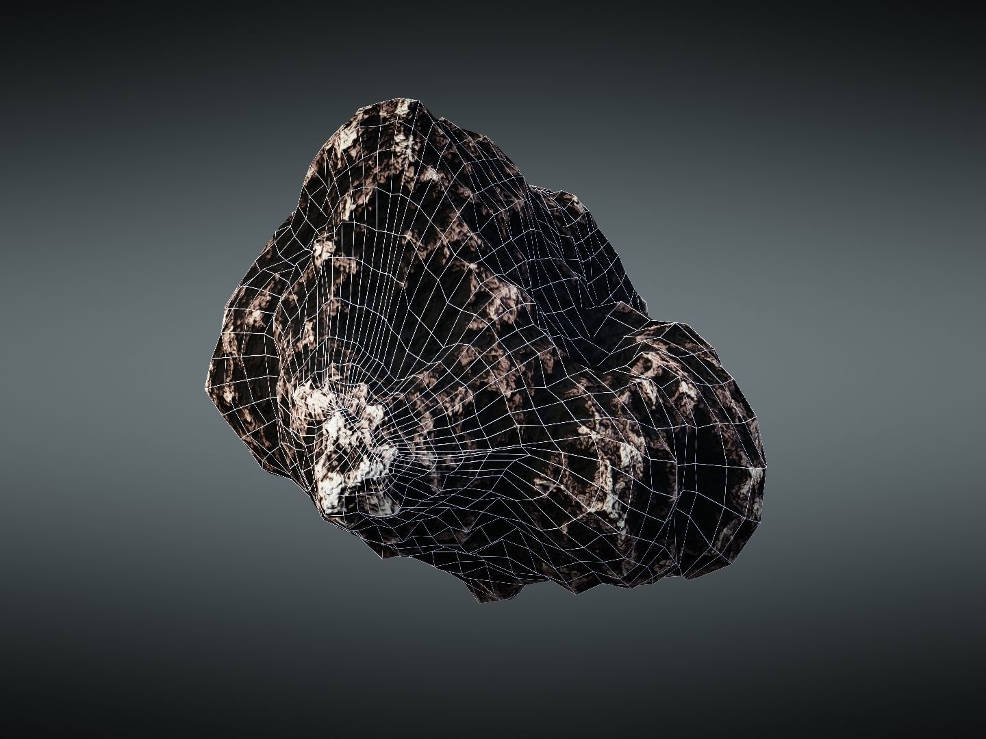 Asteroid meteorite Low-poly 3D model_22