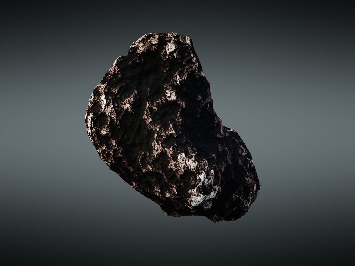 Asteroid meteorite Low-poly 3D model_6
