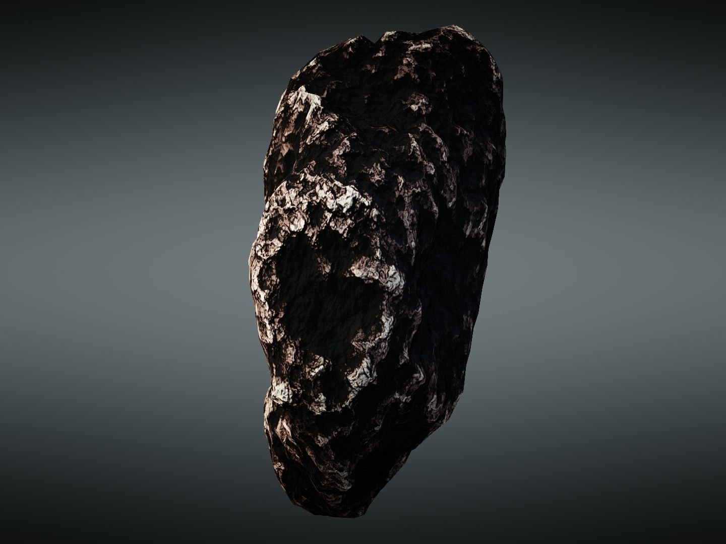 Asteroid meteorite Low-poly 3D model_13