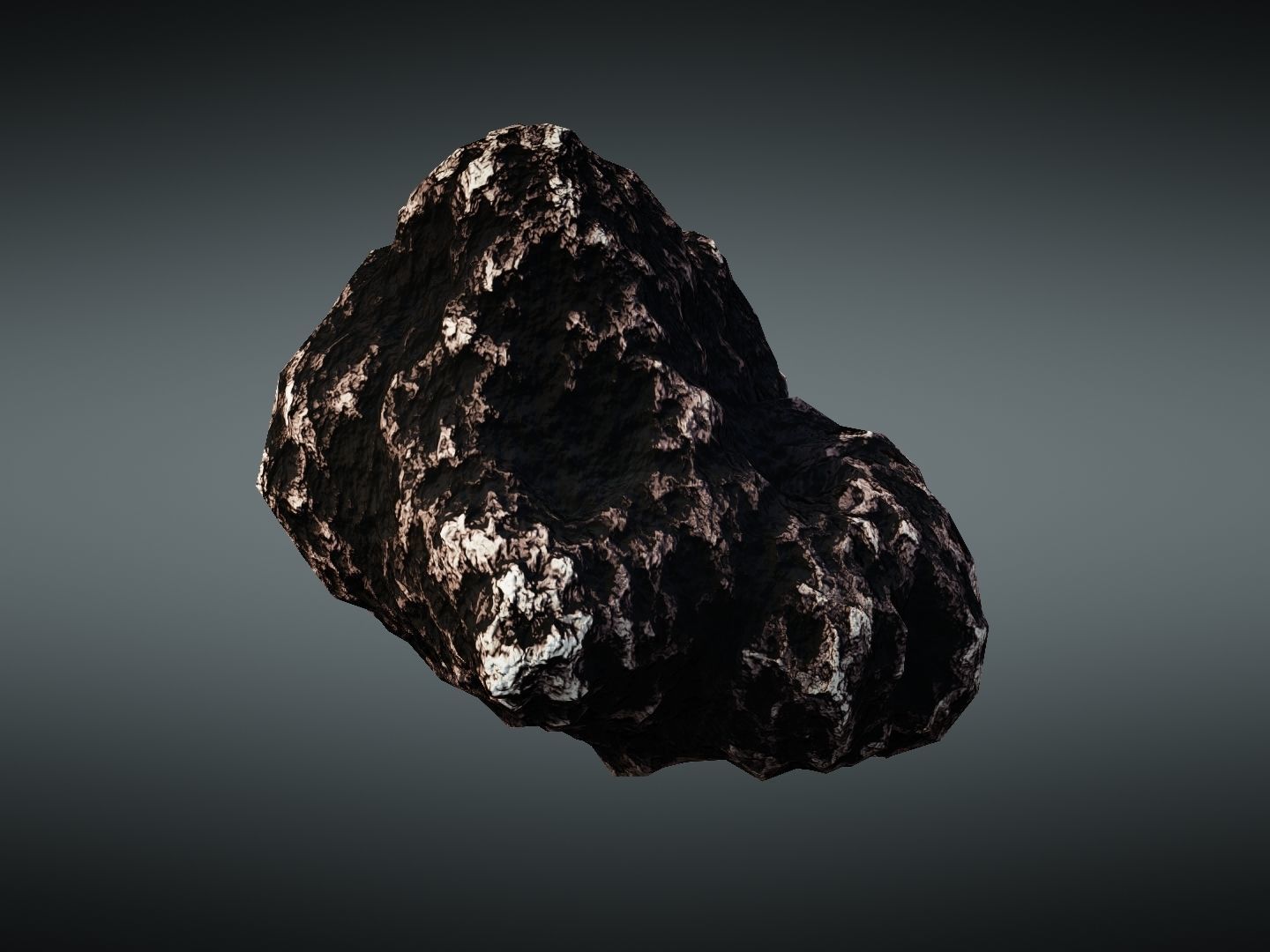 Asteroid meteorite Low-poly 3D model_4
