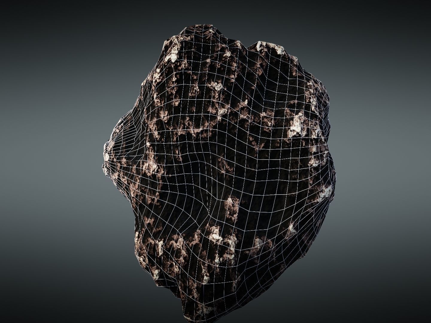 Asteroid meteorite Low-poly 3D model_36