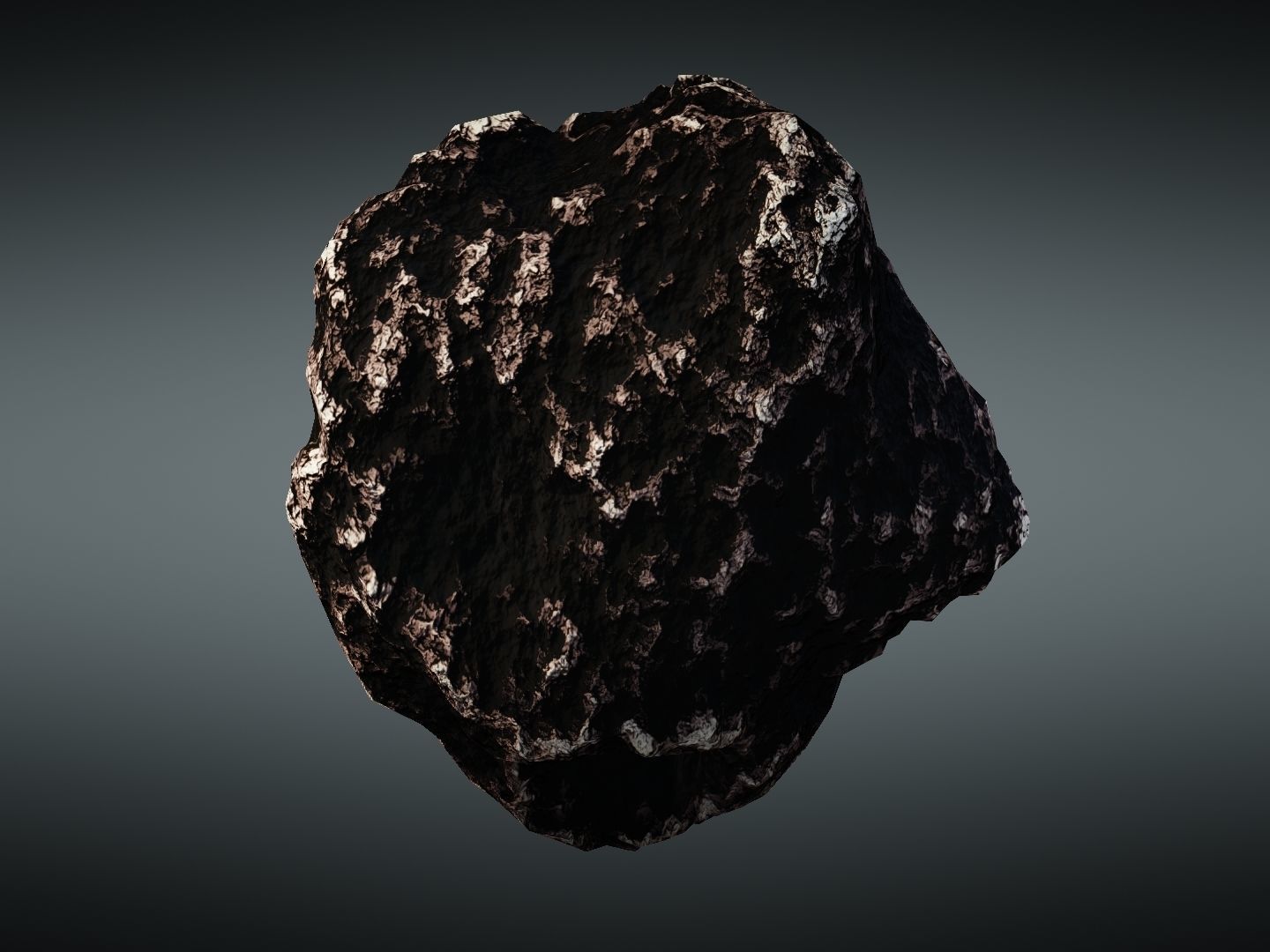 Asteroid meteorite Low-poly 3D model_10