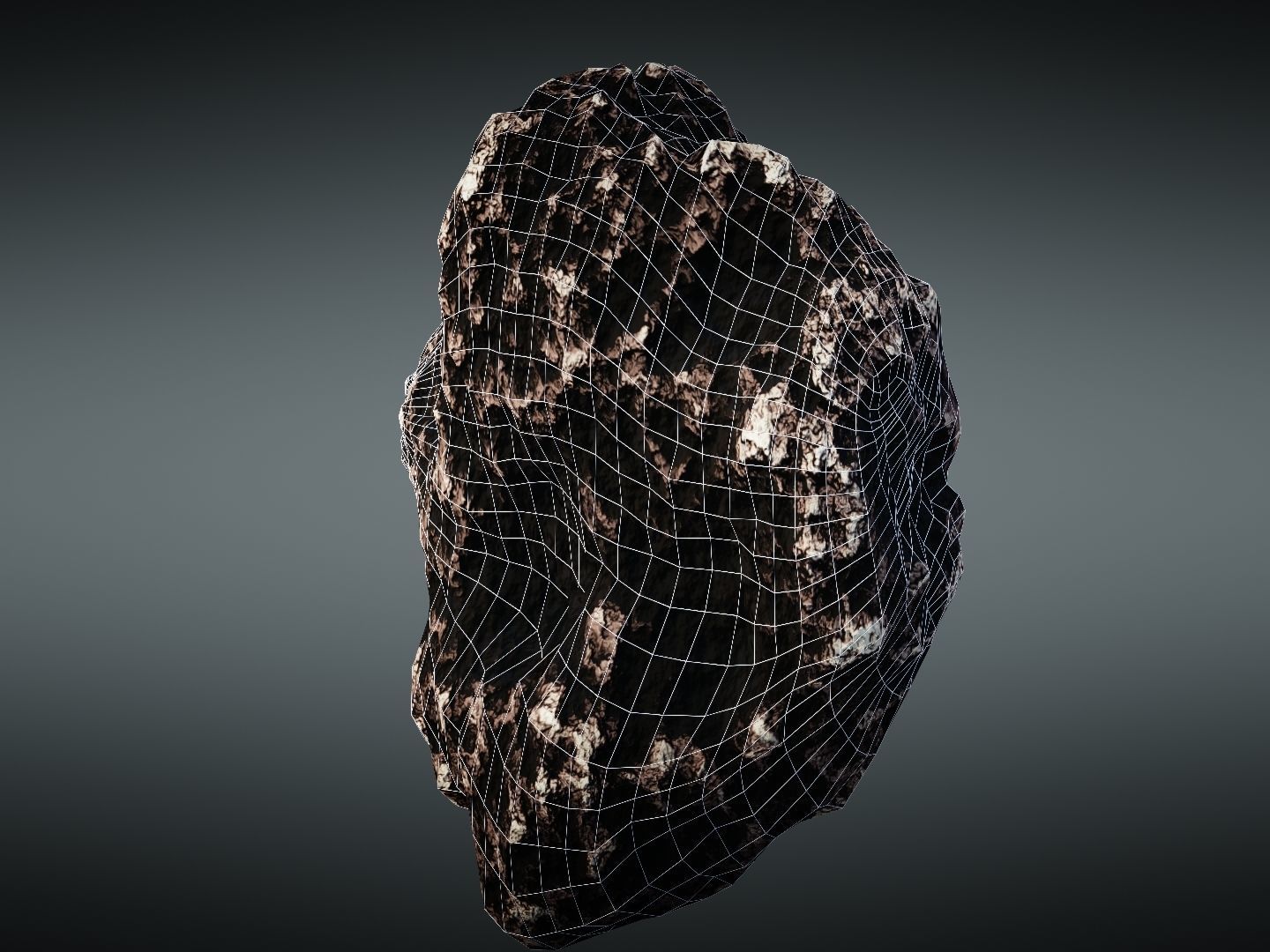 Asteroid meteorite Low-poly 3D model_35