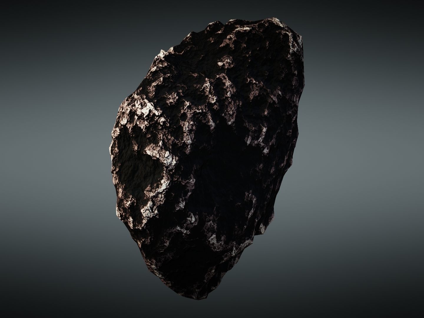Asteroid meteorite Low-poly 3D model_12