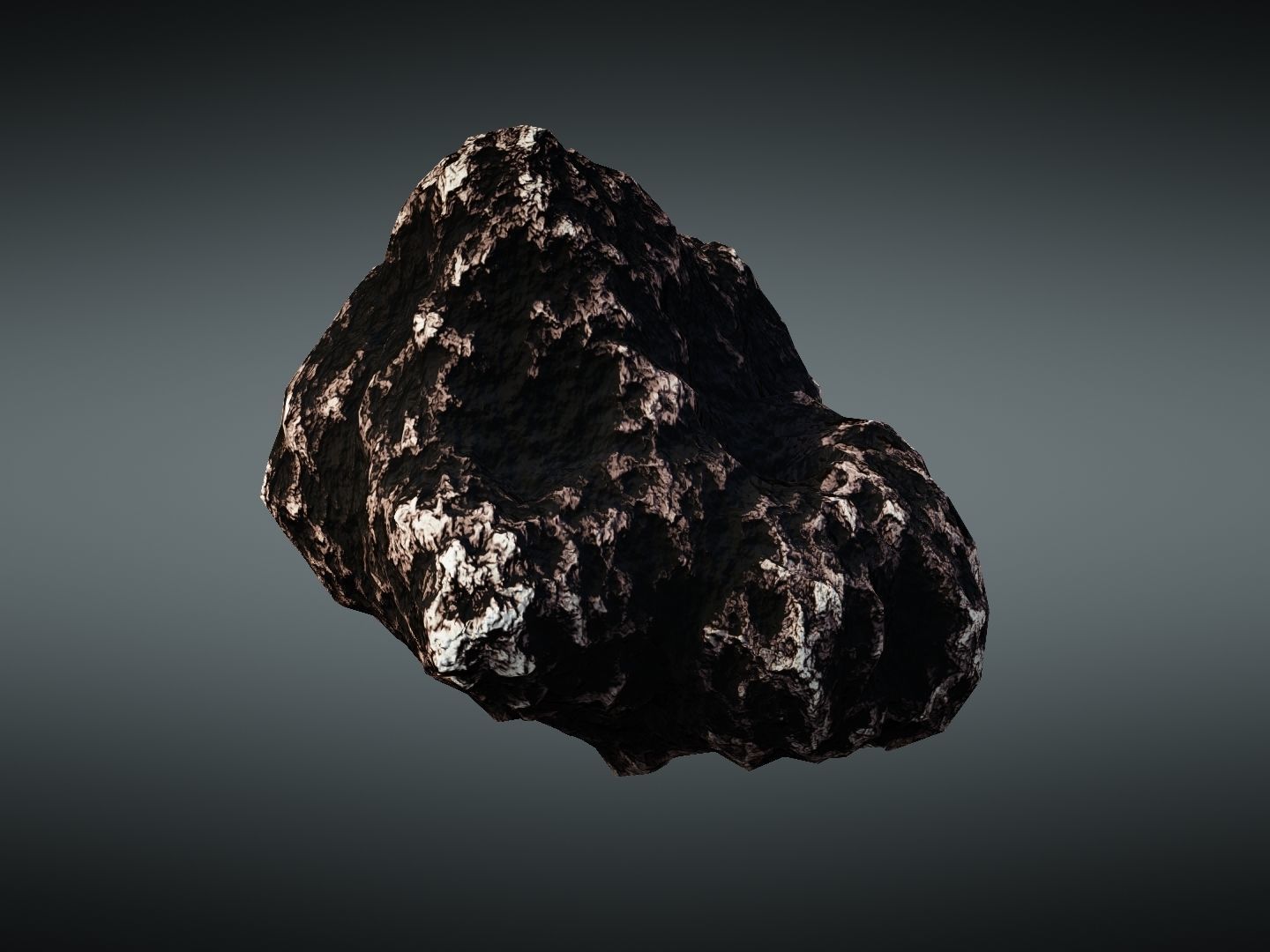Asteroid meteorite Low-poly 3D model_3