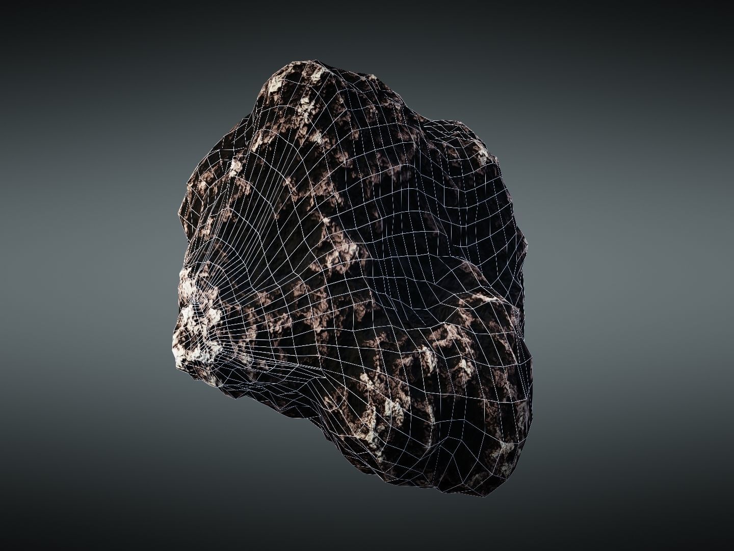 Asteroid meteorite Low-poly 3D model_39