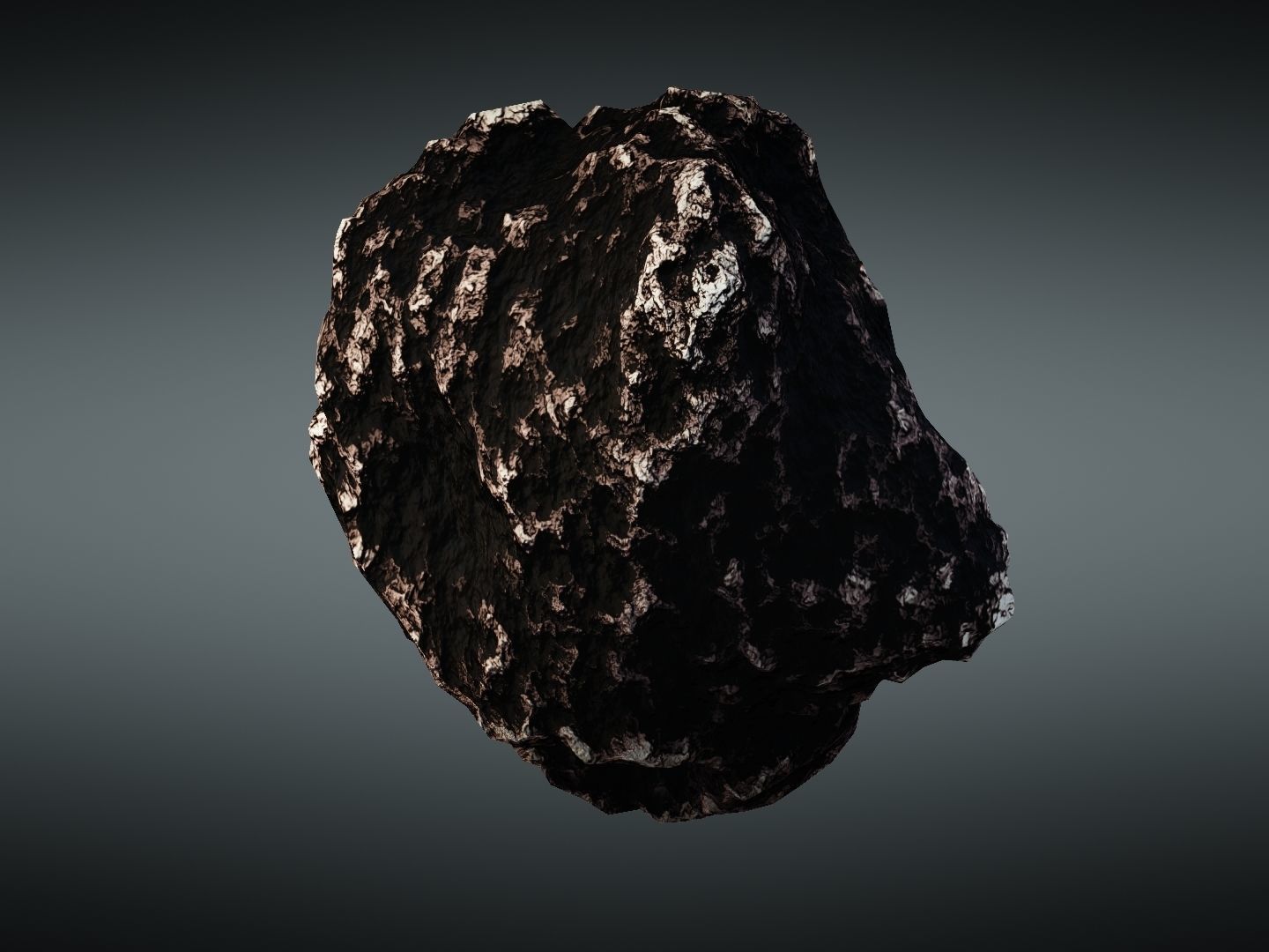 Asteroid meteorite Low-poly 3D model_9