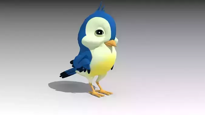 Bird Toon Low-poly 3D model