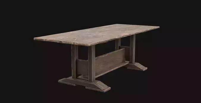 Medieval Table Low Poly 3d Model - UE4
