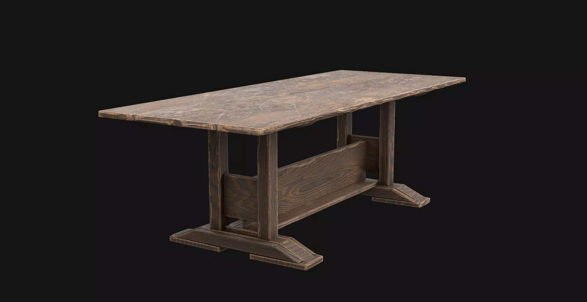 Medieval Table Low Poly 3d Model - UE4 Low-poly 3D model