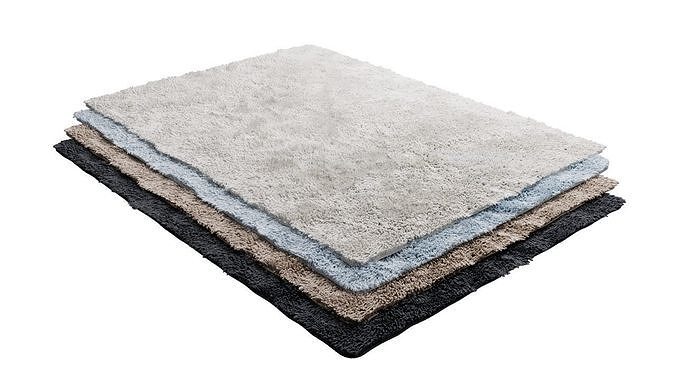 Model of carpet with a long nap in 4 colors 3D model