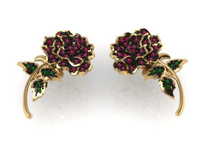 PINGENTE OU BRINCO ROSA 3D model_3