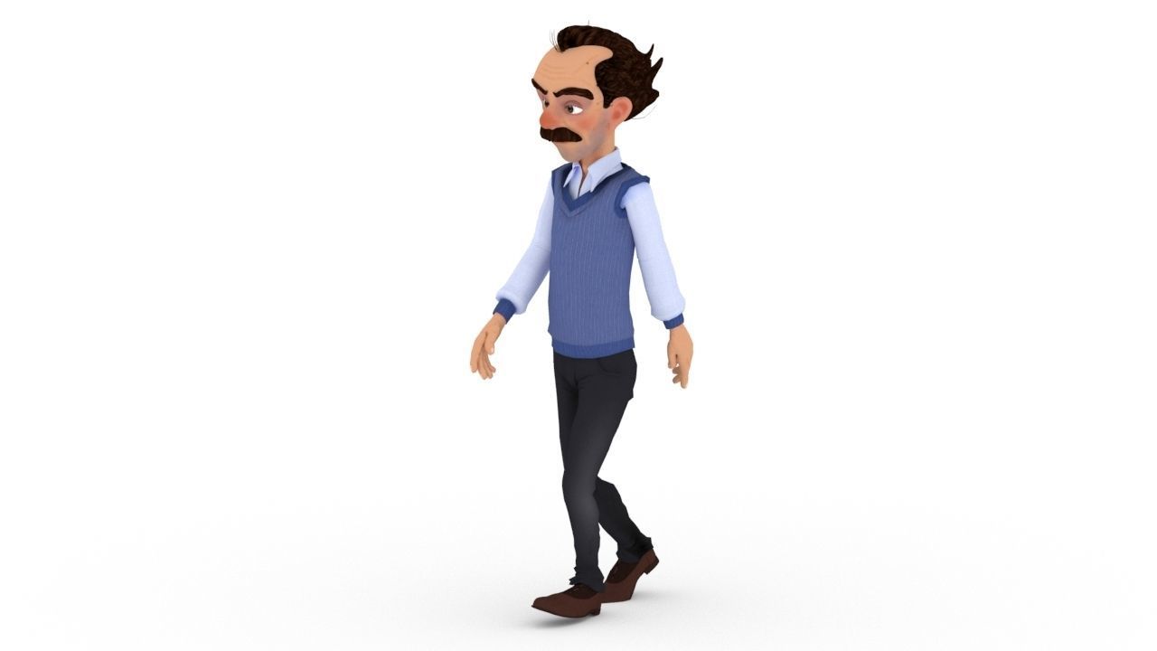 toon male man caracter created for animation Low-poly 3D model_9