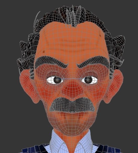 toon male man caracter created for animation Low-poly 3D model_16